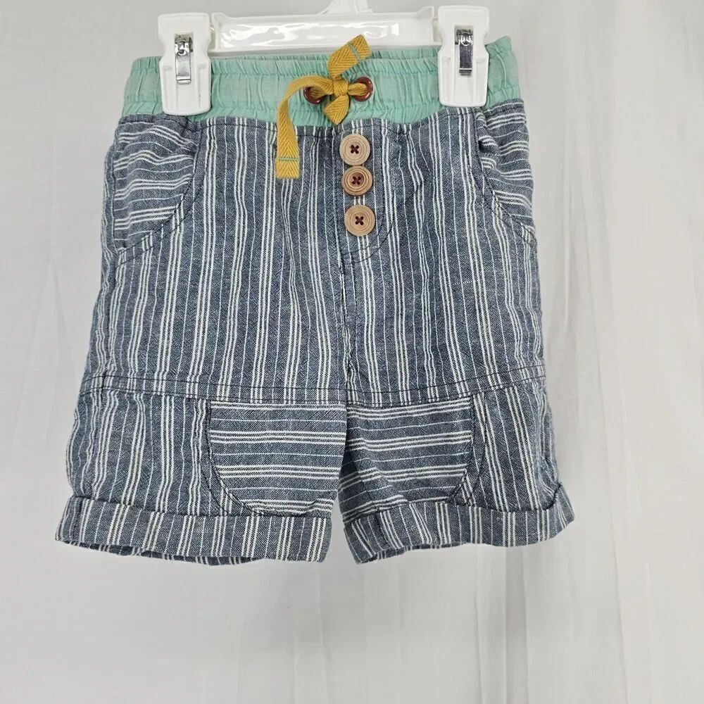 Matilda Jane Coast To Coast Shorts Brilliant Daydream Stripe Drawstring Size 2